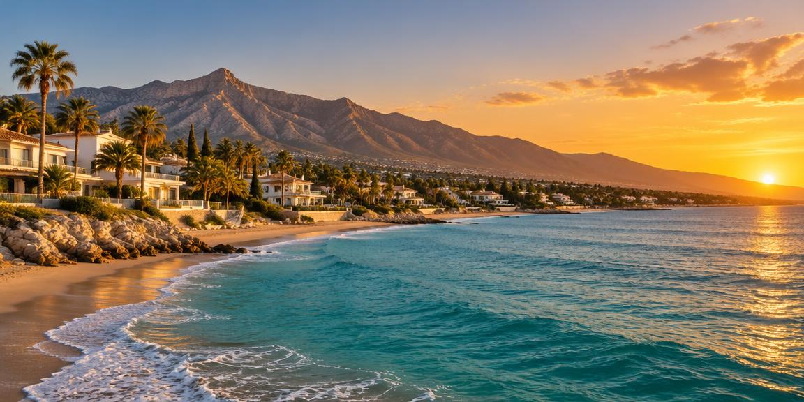 Baie de Marbella au coucher du soleil